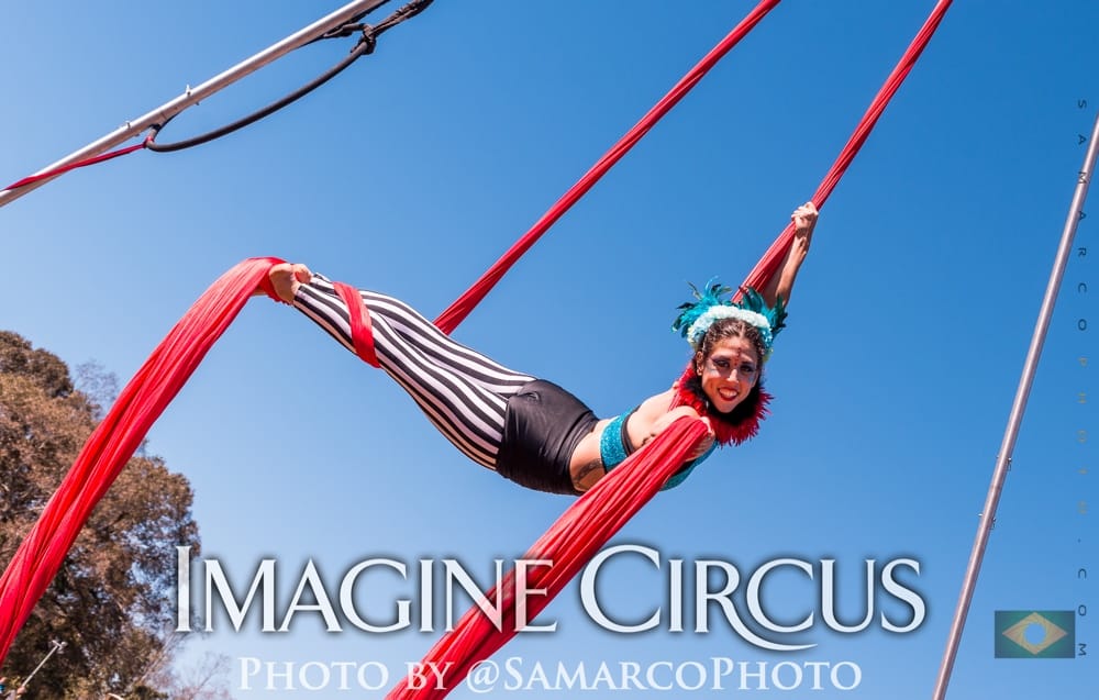 Aerial Silks Dancer, Big Top Circus, Cirque Spectacular, Balloon Fest, Imagine Circus, Performer, Liz, Photo by Gus Samarco