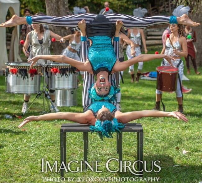 Acrobat Duo, LEAF Festival, Imagine Circus, Performers, Katie, Kaci, Photo by Steve Atkins
