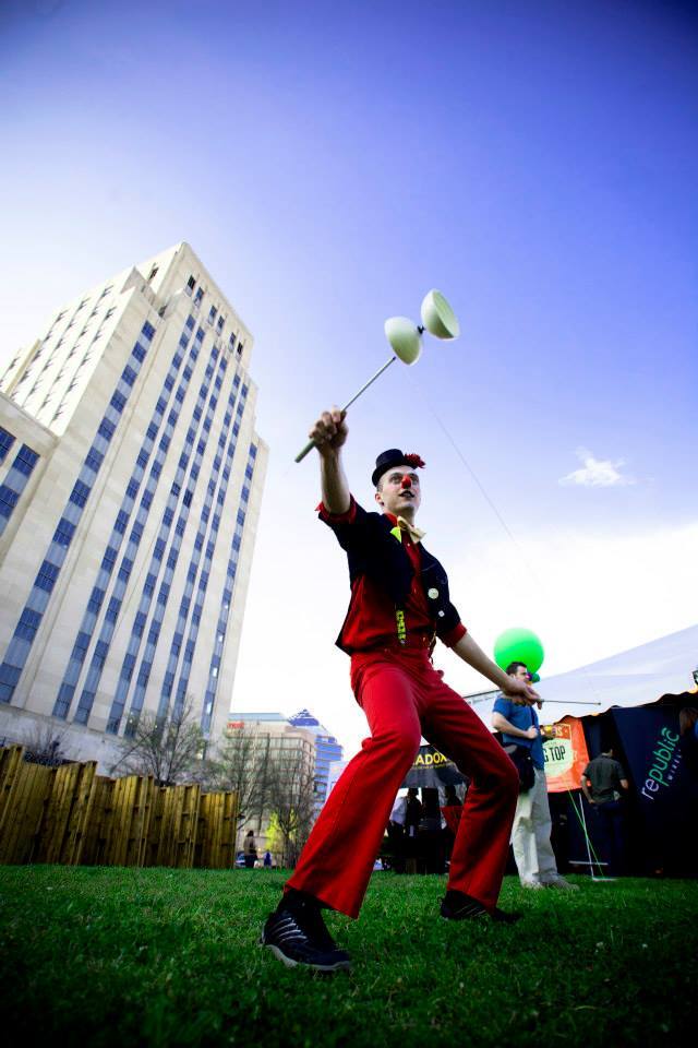 Adam | Flow Arts | Clown | Mime | Diabolo | Performer | Imagine Circus | Cirque | Raleigh, NC