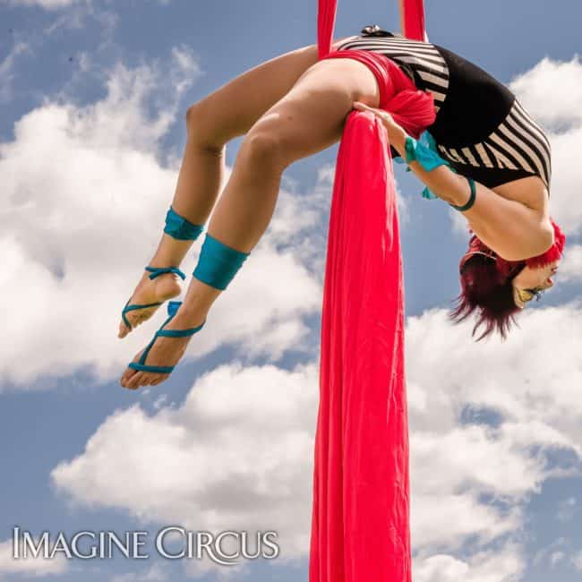 Aerial Silks | Performer | Liz Bliss | Imagine Circus | Photo by Slater Mapp