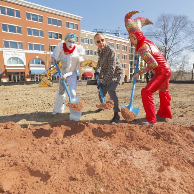 Imagine Circus Performers at the Groundbreaking Ceremony for the Durham Innovation District | Katie & Liz