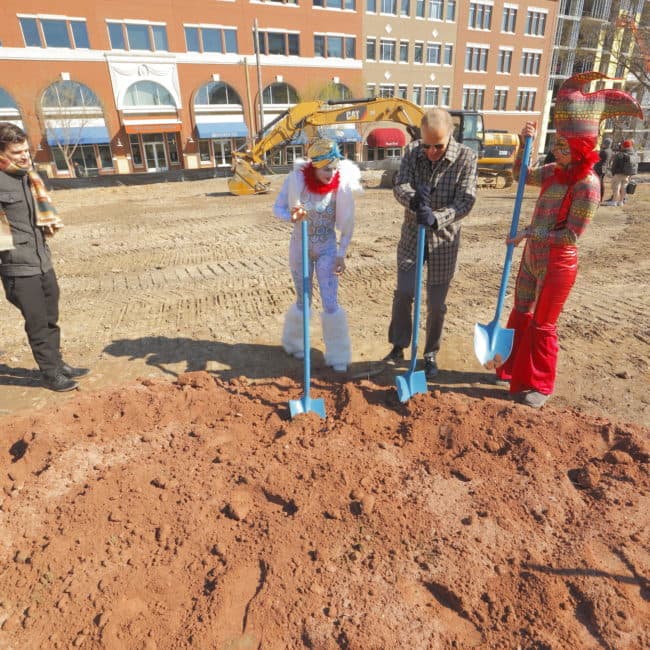 Imagine Circus Performers at the Groundbreaking Ceremony for the Durham Innovation District | Katie & Liz