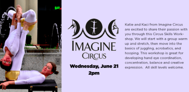 Mauney Memorial Library Workshop, Kings Mountain, NC, Imagine Circus Event