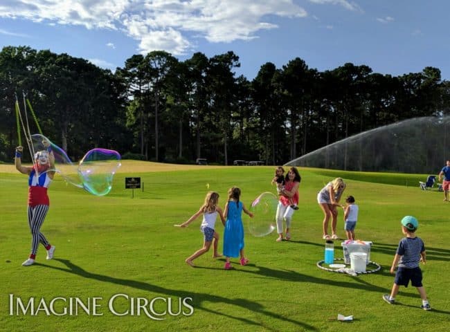 Fourth of July, Bubble Artist, Performer, Katie, Imagine Circus