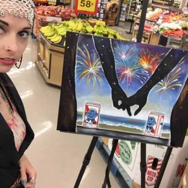 PBR Art Live Painting Events | Molly at Food Lion in Raleigh, NC | Imagine Circus
