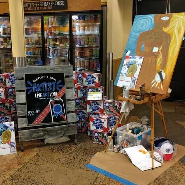 PBR Art Live Painting Events | Kaci at Whole Foods in Chapel Hill, NC | Imagine Circus