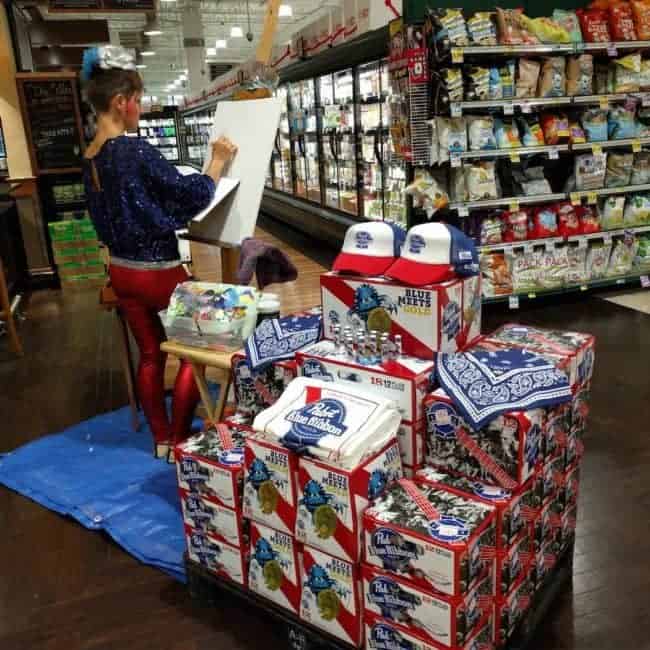 PBR Art Live Painting Events | Emily at Harris Teeter in Cary, NC | Imagine Circus