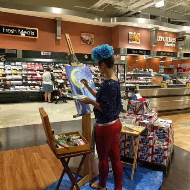 PBR Art Live Painting Events | Emily at Harris Teeter in Cary, NC | Imagine Circus
