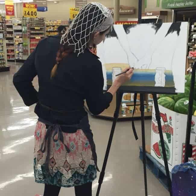 PBR Art Live Painting Events | Molly at Food Lion in Raleigh, NC | Imagine Circus