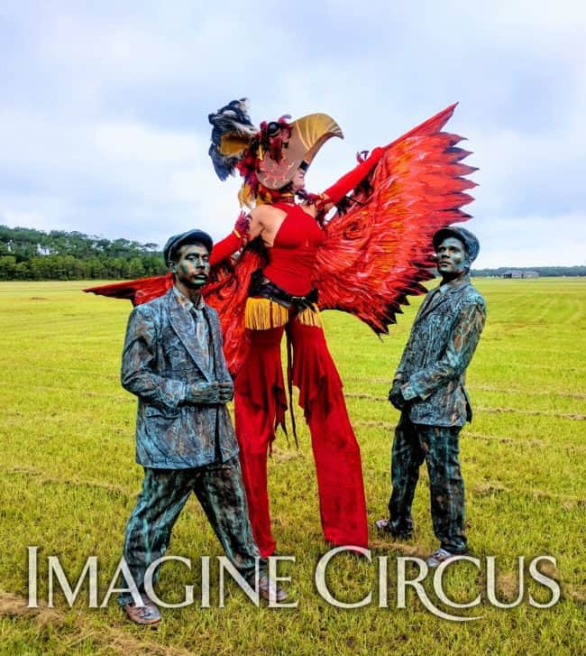 Robin, Phoenix Stilt Walker, Ben & Gio, Wright Brothers, Living Statues, Imagine Circus, Aviation Day