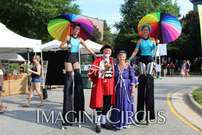 Kaci & Liz, Stilt Walkers, Lazy Jerry, Imagine Circus, Photo by Darrell Stover