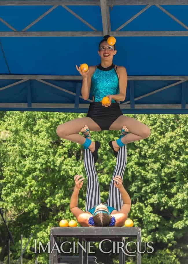 Katie & Kaci, Acro Duo, Acro Juggling, Imagine Circus, Photo by Brooke Meyer