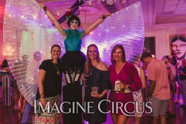 Mindy, LED Wings, Stilt Walker, Imagine Circus, Meyers Park, Photo by Marcos Aspiazu
