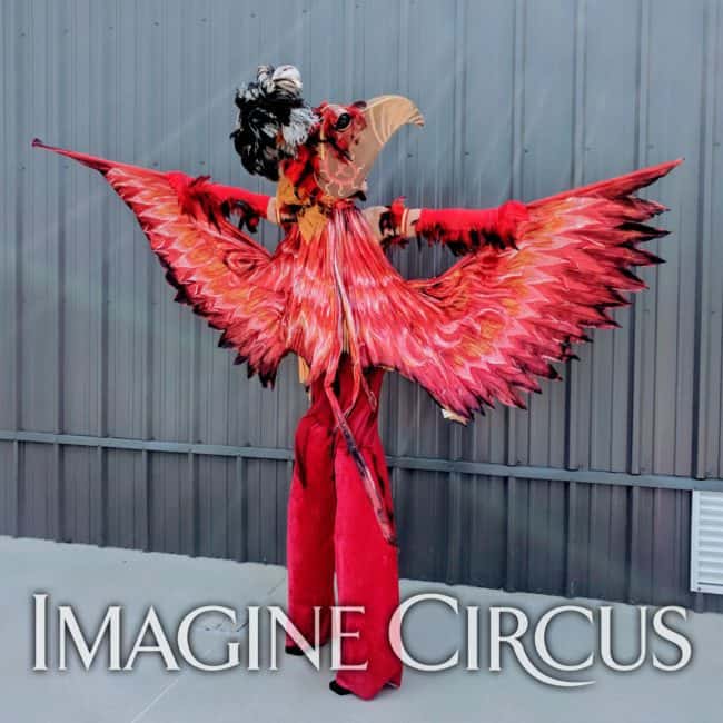 Robin, Phoenix Stilt Walker, Imagine Circus, Aviation Day
