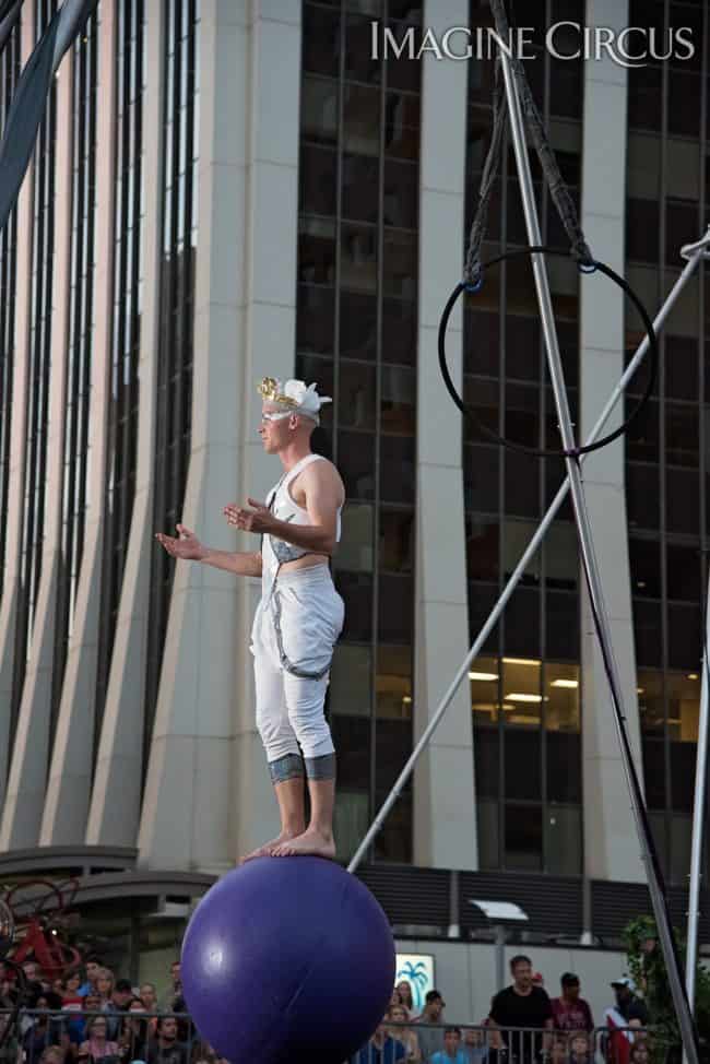 Elements Show, Spirit (Aether), Adam, Rolling Globe, SPARKcon, Imagine Circus, Photo by Light on a Hill Photography