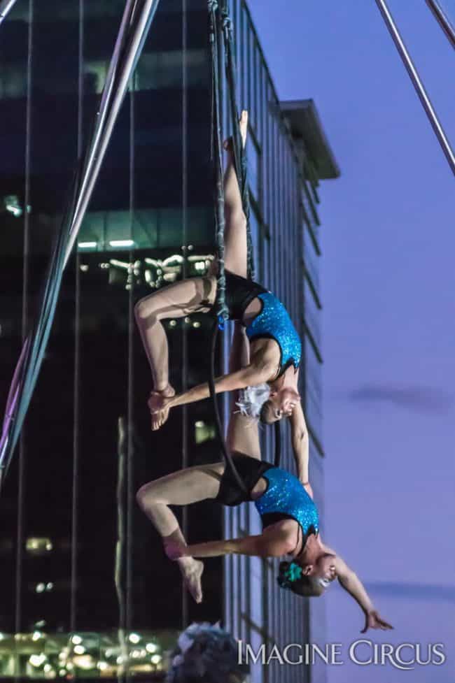 Elements Show, Water, Katie & Liz, Partner Lyra, Aerial Hoop Duo, SPARKcon, Imagine Circus, Photo by Brooke Meyer