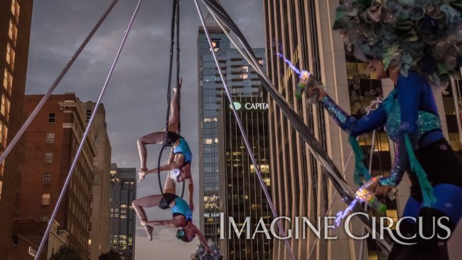 Elements Show, Water, Katie & Liz, Partner Lyra, Aerial Hoop Duo, SPARKcon, Imagine Circus, Photo by Slater Mapp
