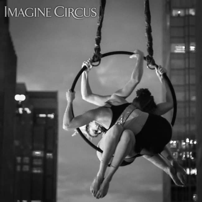 Elements Show, Water, Katie & Liz, Partner Lyra, Aerial Hoop Duo, SPARKcon, Imagine Circus, Photo by Slater Mapp