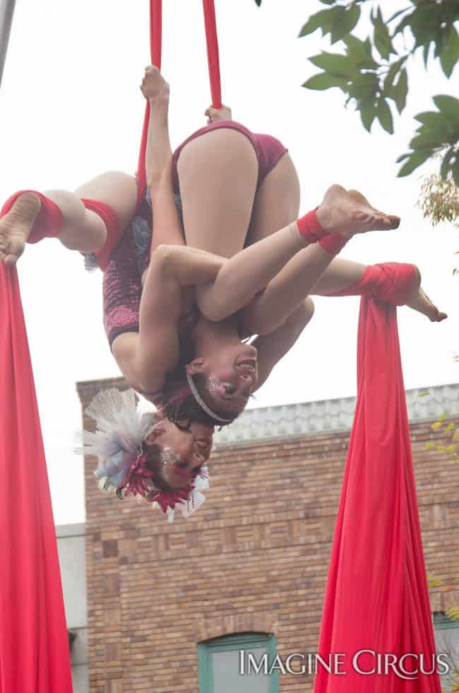 Kaci & Liz Bliss, Partner Aerial Silks Duo, Mum Fest, Imagine Circus, Photographer Charles Lytton