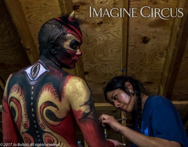 Behind the Scenes, Body Paint Model, Performer, Alexa & Ben, Imagine Circus, Photo by Jo Bolton