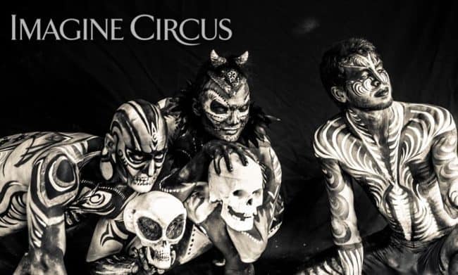 Body Paint Models, Performers, Brady, Ben, Gio, Imagine Circus, Photo by Melissa Theil