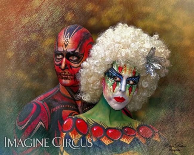 Body Paint Models, Performers, Liz & Brady, Imagine Circus, Photo by Elissa Dellosso