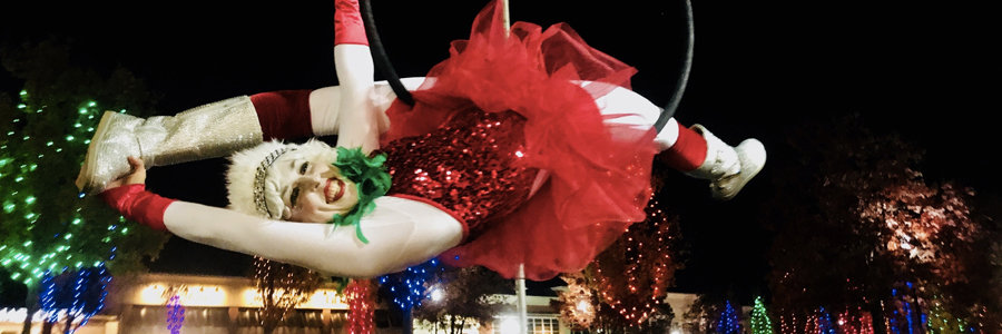 Aerial Hoop, Aerial Dancer, Winter Holiday, Cameron Village, Performer, Liz, Imagine Circus