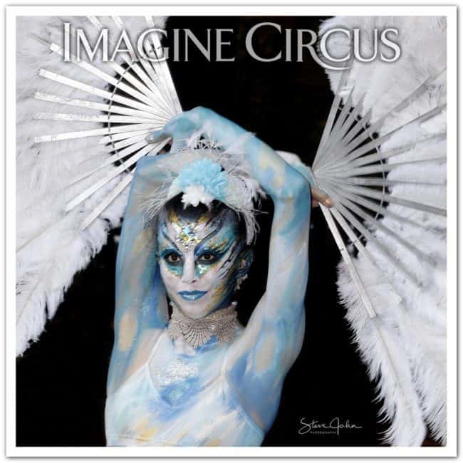 Body Paint Model, Feather Fans, Performer, Kaci, Imagine Circus, Photo by Steve Jahn