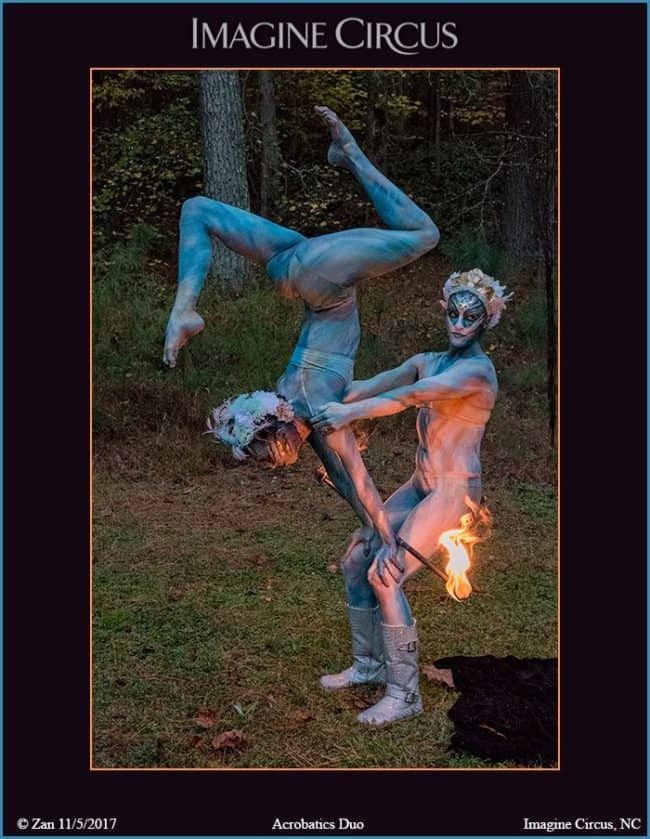Acrobats, Fire Performers, Partner Acrobatics, Body Paint Models, Performers, Kaci & Katie, Imagine Circus, Photo by News Services
