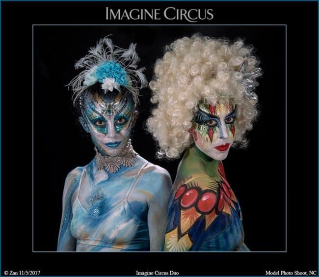 Body Paint Models, Performers, Kaci & Liz, Imagine Circus, Photo by News Services