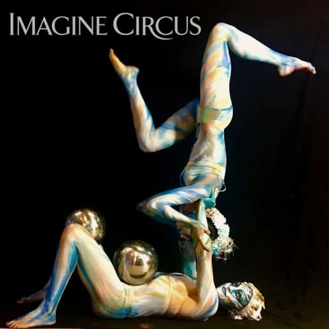 Acrobats, Body paint Models, Partner Acrobatics, Performers, Katie & Kaci, Imagine Circus