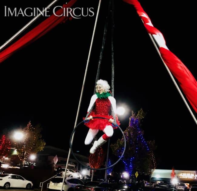Aerial Hoop, Aerial Dancer, Winter Holiday, Cameron Village, Performer, Liz, Imagine Circus