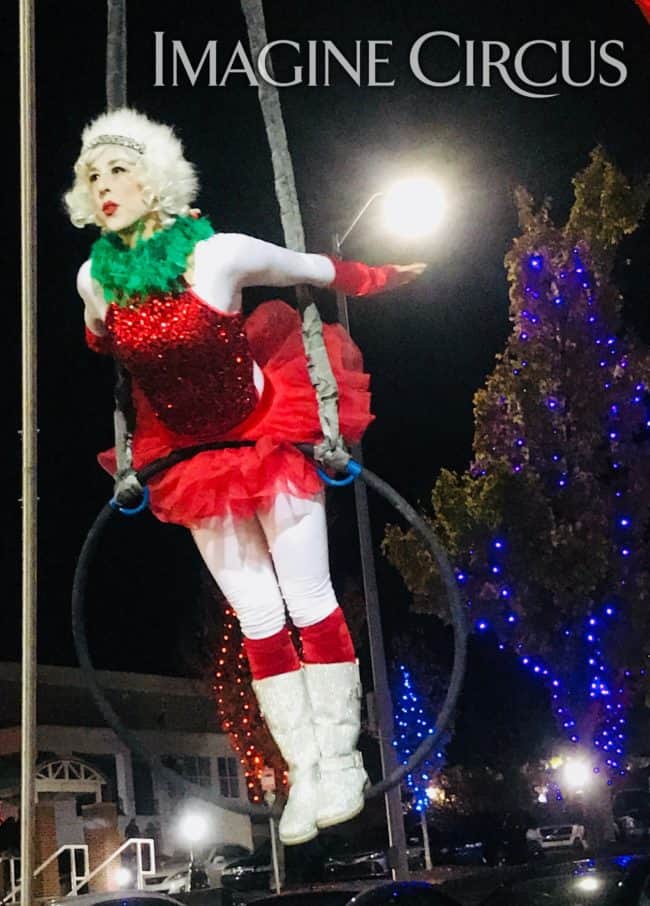 Aerial Hoop, Aerial Dancer, Winter Holiday, Cameron Village, Performer, Liz, Imagine Circus