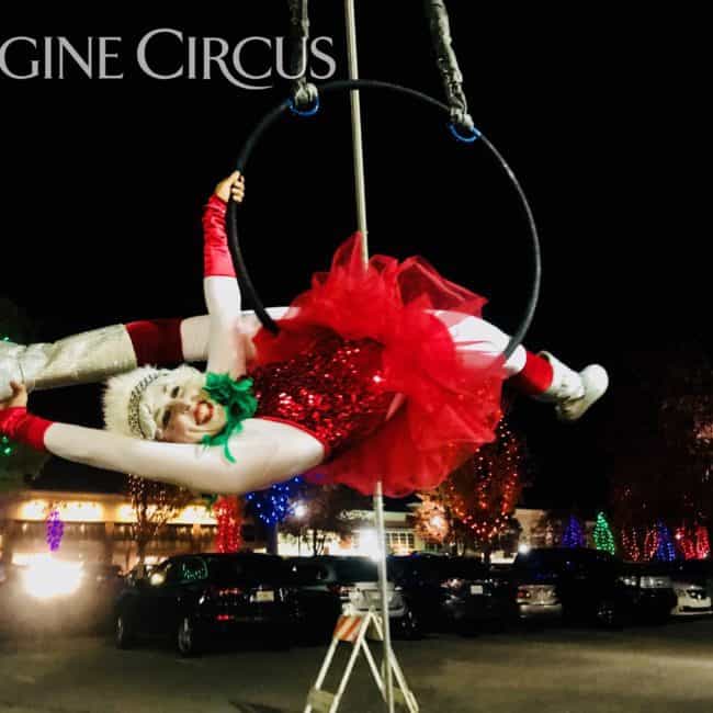 Aerial Hoop, Aerial Dancer, Winter Holiday, Cameron Village, Performer, Liz, Imagine Circus