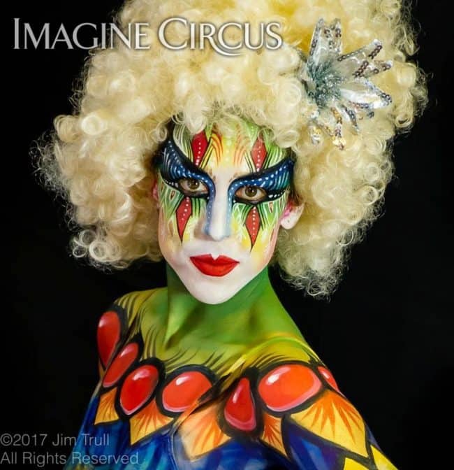 Body Paint Model, Performer, Liz, Imagine Circus, Photo by Jim Trull