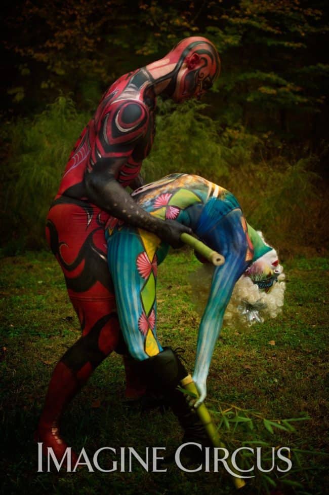 Body Paint Models, Performers, Liz & Brady, Imagine Circus, Photo by Beth Page