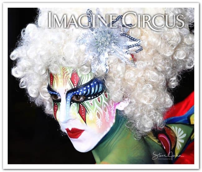Ring Master, Body Paint Model, Performer, Liz, Imagine Circus, Photo by Steve Jahn