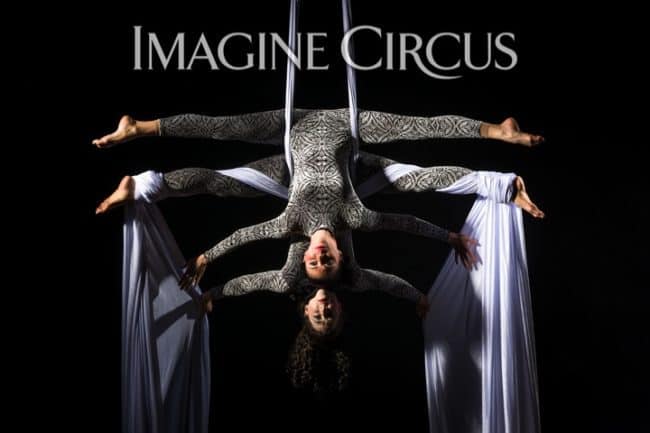 Partner Aerial Silks, Aerialists, Upscale Entertainment, Imagine Circus, Performers, Kaci, Liz, Photo by Brooke Meyer