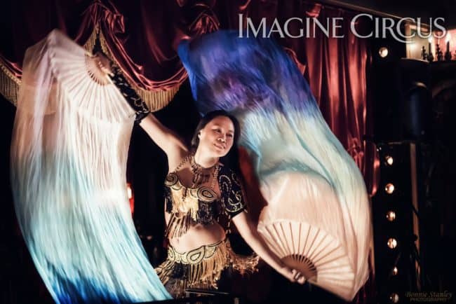 Asyia, Belly Dancer, Silk Fans, C Grace, Imagine Circus, Photo by Bonnie Stanley Photography