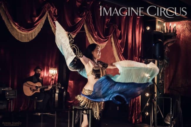 Asyia, Belly Dancer, Silk Fans, C Grace, Imagine Circus, Photo by Bonnie Stanley Photography