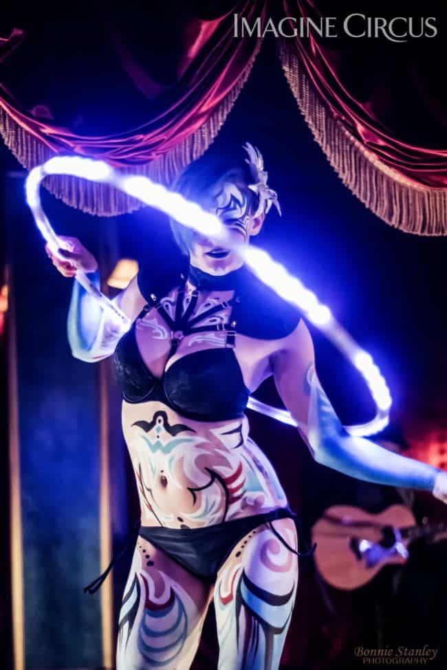 Kaylan, Sexy LED Hoop Dancer, Body Paint, C Grace, Imagine Circus, Photo by Bonnie Stanley Photography