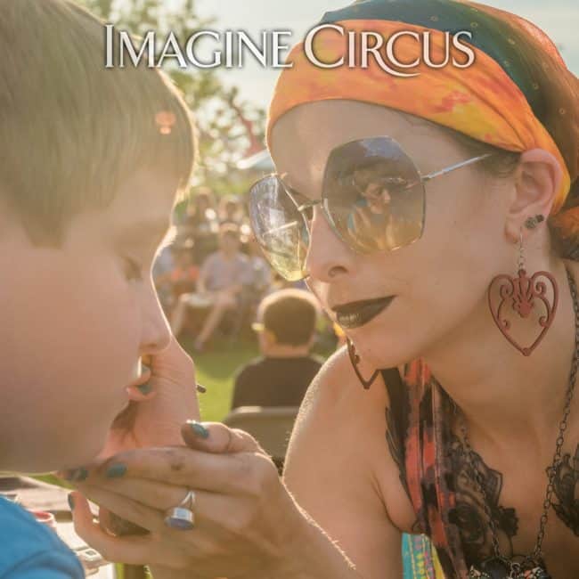 Molly, Face Painter, Imagine Circus, NCMA, Photo by Slater Mapp