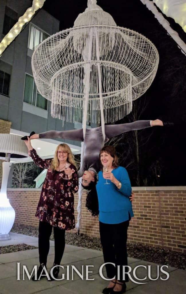 Aerial Chandelier, Aerial Bartender, Aerial Hammock, Hotel Grand Opening, Imagine Circus, Performer, Liz
