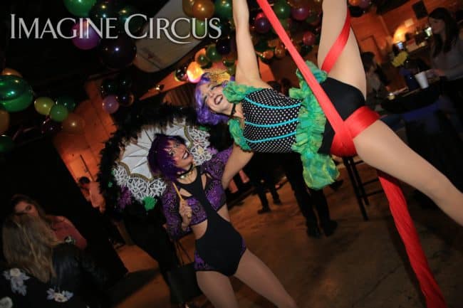 Aerial Silks, Aerial Dancer, Mardi Gras, Imagine Circus, Performer, Liz, Kaci, Photo by Ted Lewis