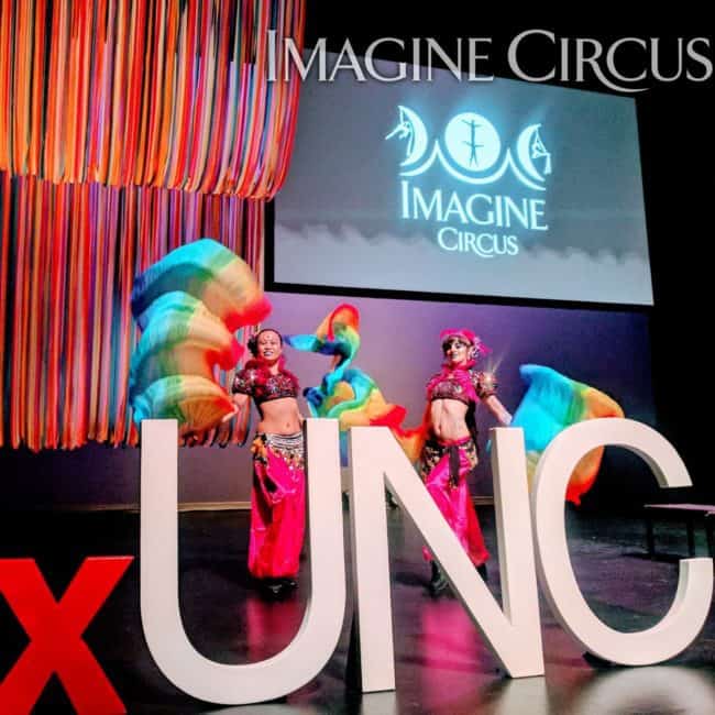 Circus Performers, Flow Fans, Belly Dancers, TEDx UNC, Memorial Hall, Chapel Hill, Imagine Circus, Performers, Anita, Kat