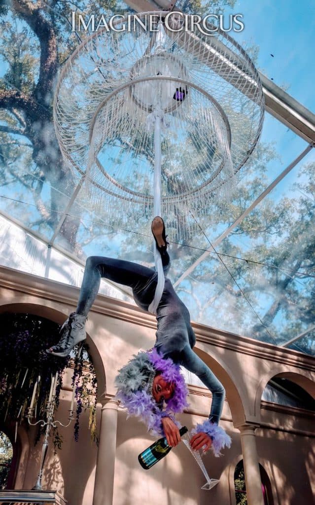Aerial Bartender, Aerial Chandelier, Upscale Entertainment, Performer, Kaci, Imagine Circus