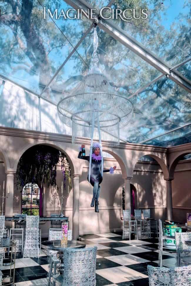 Aerial Bartender, Aerial Chandelier, Upscale Entertainment, Performer, Kaci, Imagine Circus