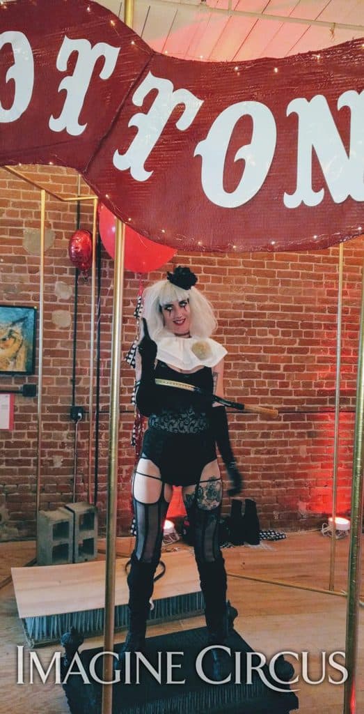 Sideshow Performer, Tennis Racket Contortion, Performers, Lacy Blaze, Imagine Circus, Asheville, NC