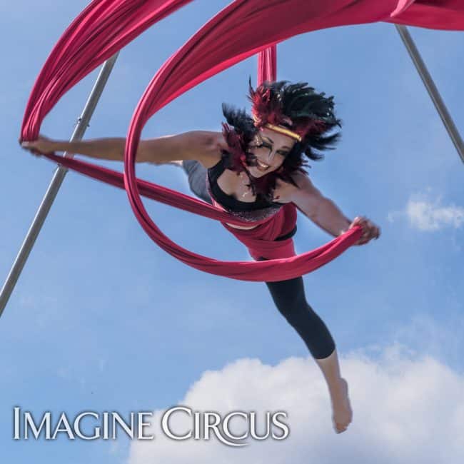 Aerial Performer, Aerial Dancer, Aerial Silks, Imagine Circus, Performer, Liz, Photo by Slater Mapp