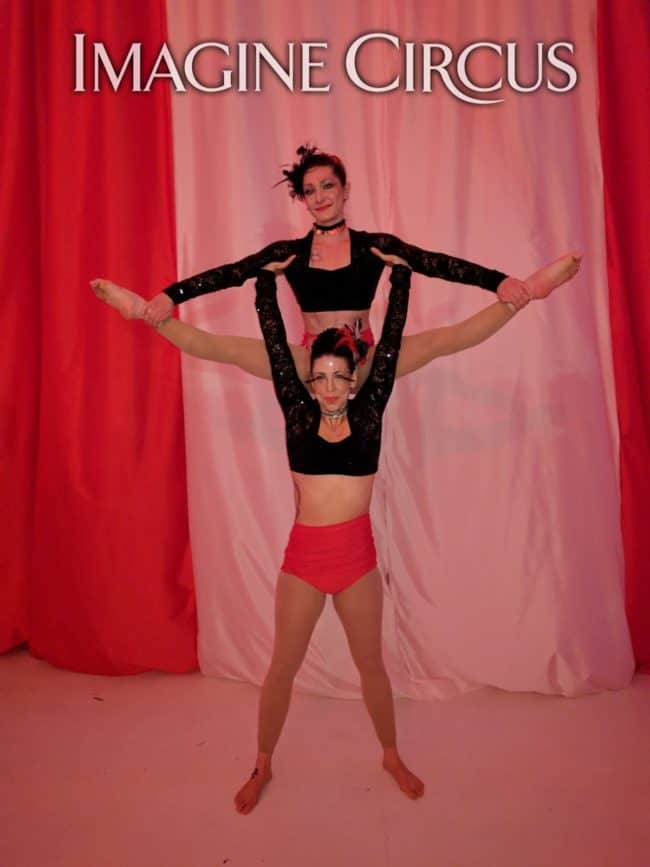 Acrobats, Partner Acrobatics, Upscale Entertainment, Wilmington, NC, Imagine Circus, Performers, Brittany, Liz